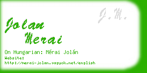 jolan merai business card